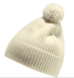 Falke knitted hat (pom-pom) Pure - cashmere, pom-pom - cream - 1 piece